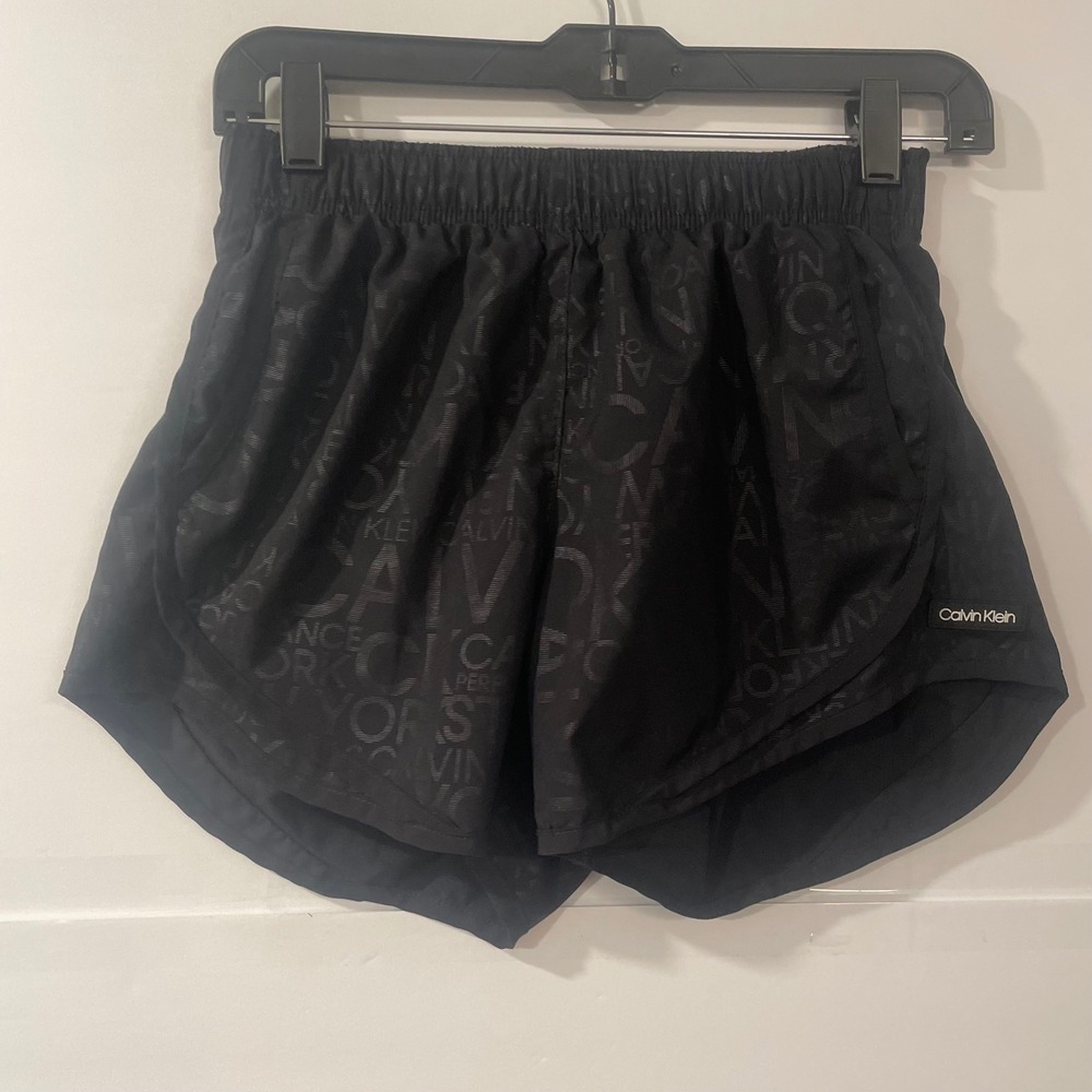 Calvin Klein Performance Womens Black Logo Print Running Shorts XS